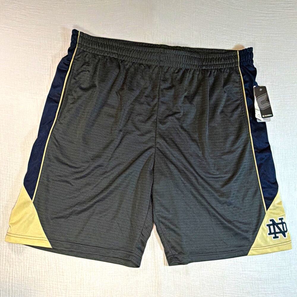 Colosseum Men 3XL Big & Tall Notre Dame Mesh Shorts Drawstring embroidered logo
